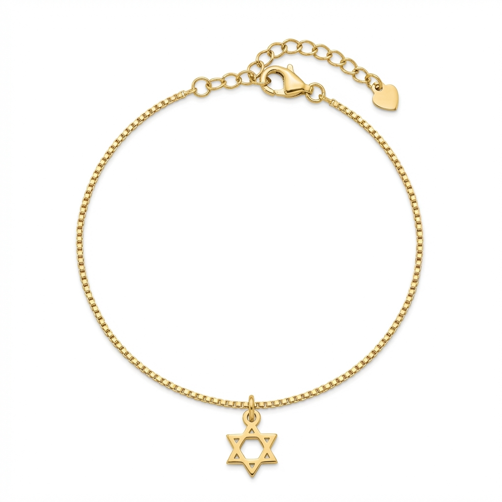 צמיד מגן דוד בציפוי זהב